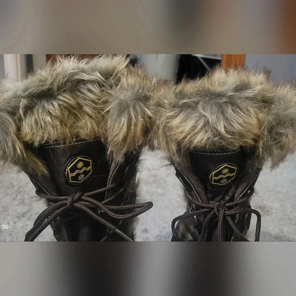 Khomba Snow Boots Fur Trim Insulated Size 9 Khombu Jandice Waterproof Brown - Picture 3 of 10